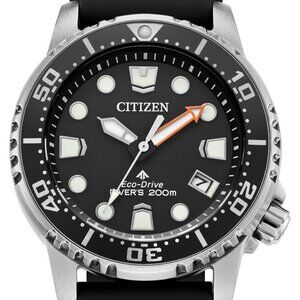 Citizen Women's Sea Date Eco-Drive Black Polyurethane Watch 37 MM EO2020-08E